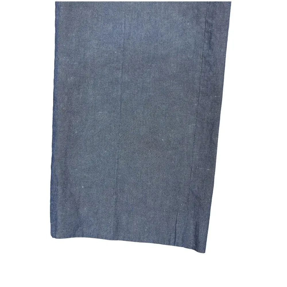Ted Baker Linen Blend Pants Men 32L Blue Slim Fit Dress Chino Chambray